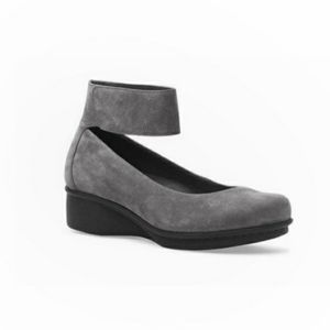 Dansko Lulu Grey Mary Jane Strap Heel Flats